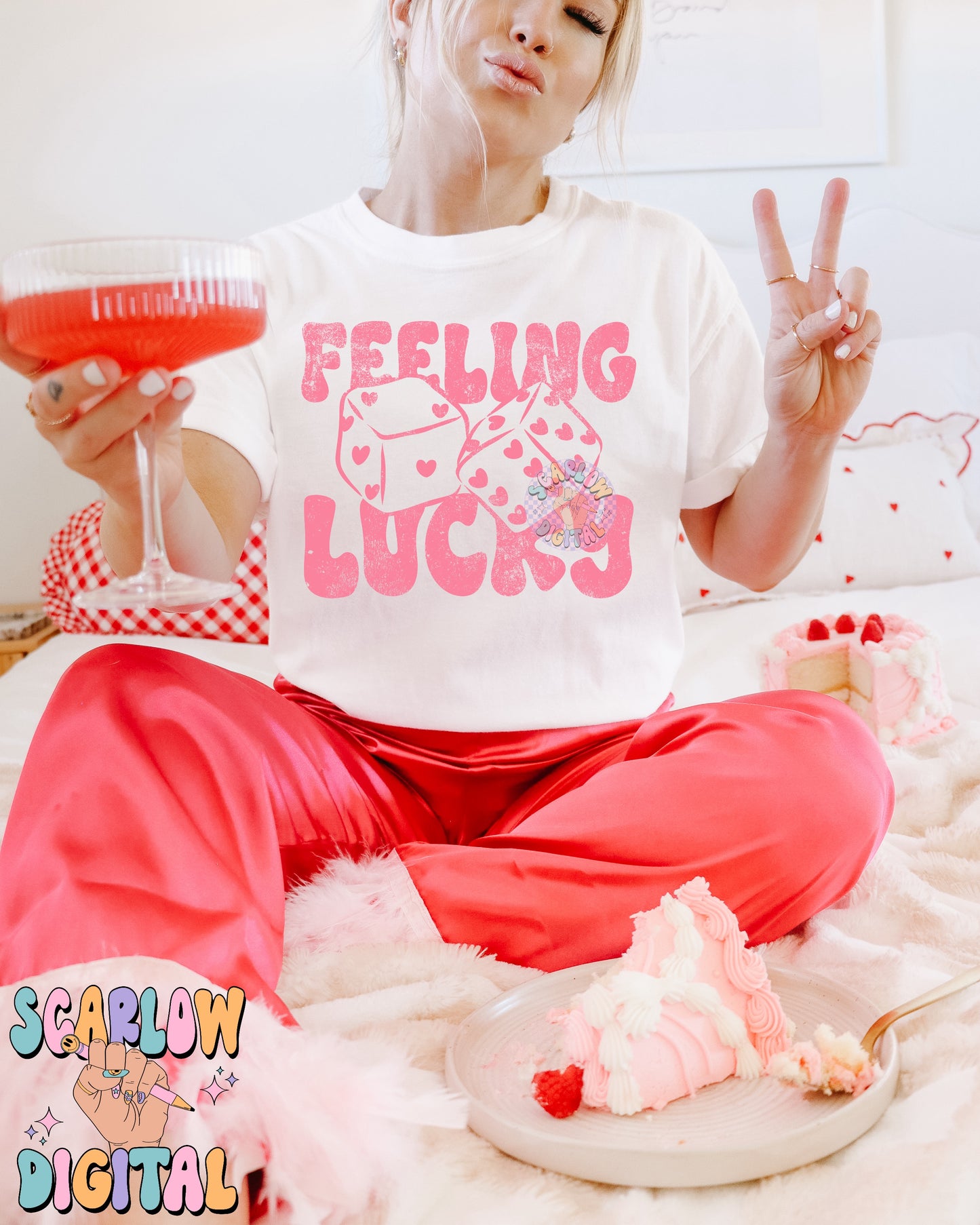 Feeling Lucky PNG Digital Design