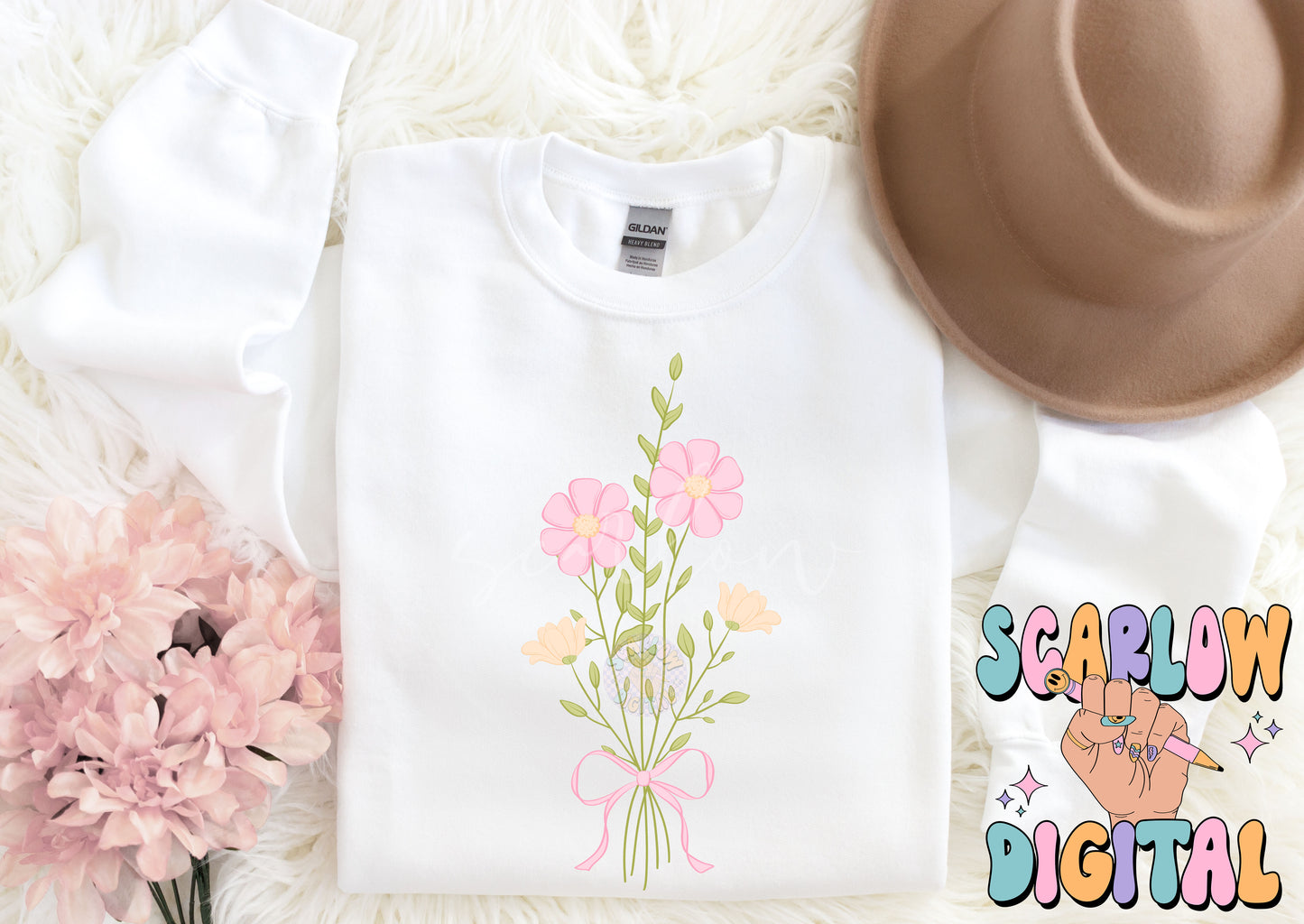 Coquette Bouquet PNG Digital Design Download, flowers png, floral bouquet png, coquette designs, trendy png designs, simple png, girly png