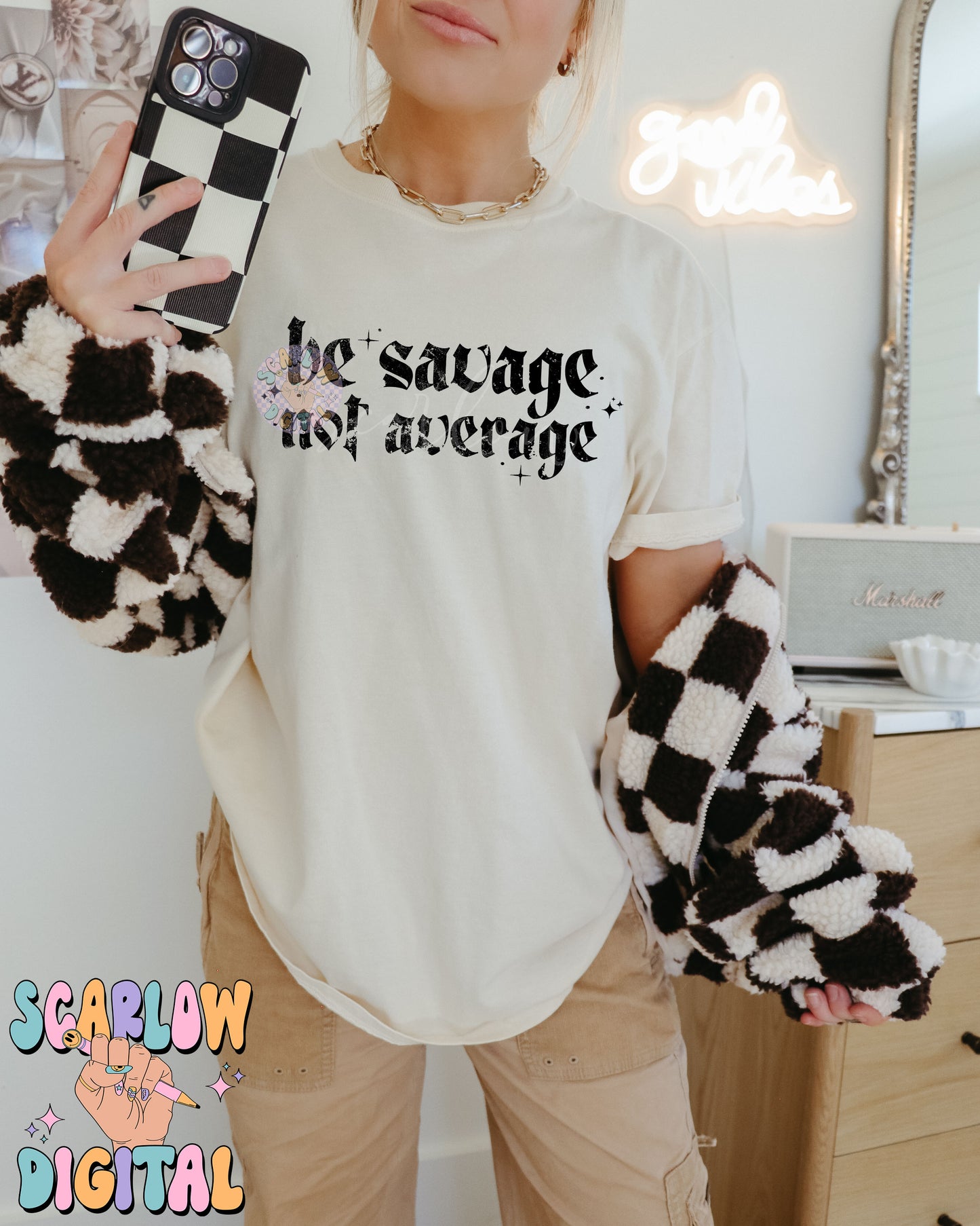 Be Savage Not Average PNG Digital Design Download, grunge png, snarky png, self love png, confidence png, single color png, simple png file