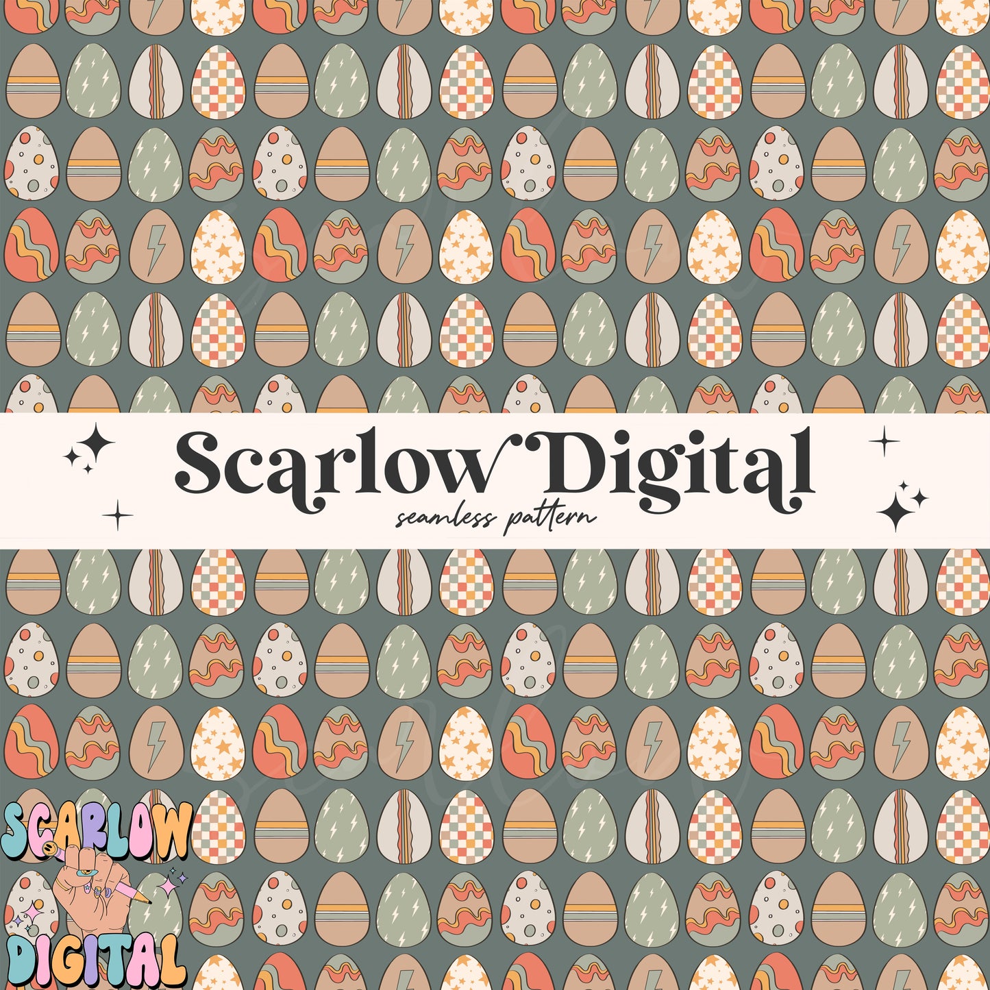 Vintage Eggs Seamless Pattern-Easter Sublimation Digital Design Download-boy seamless pattern, spring seamless file, easter seamless design