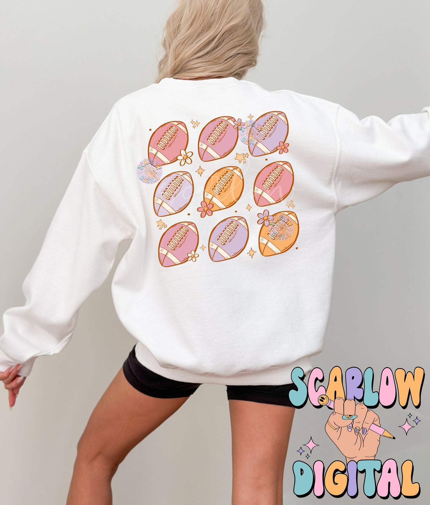 Football Season Front and Back PNG Digital Design