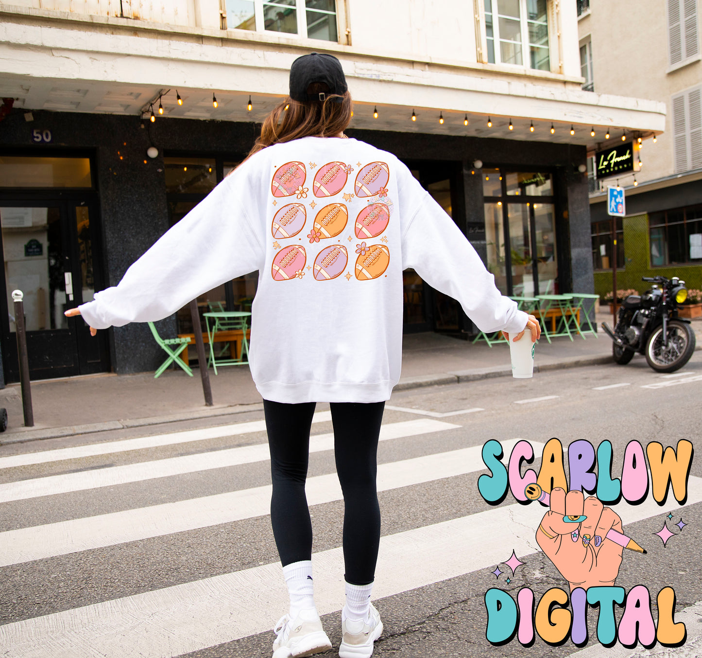 Football Season Front and Back PNG Digital Design