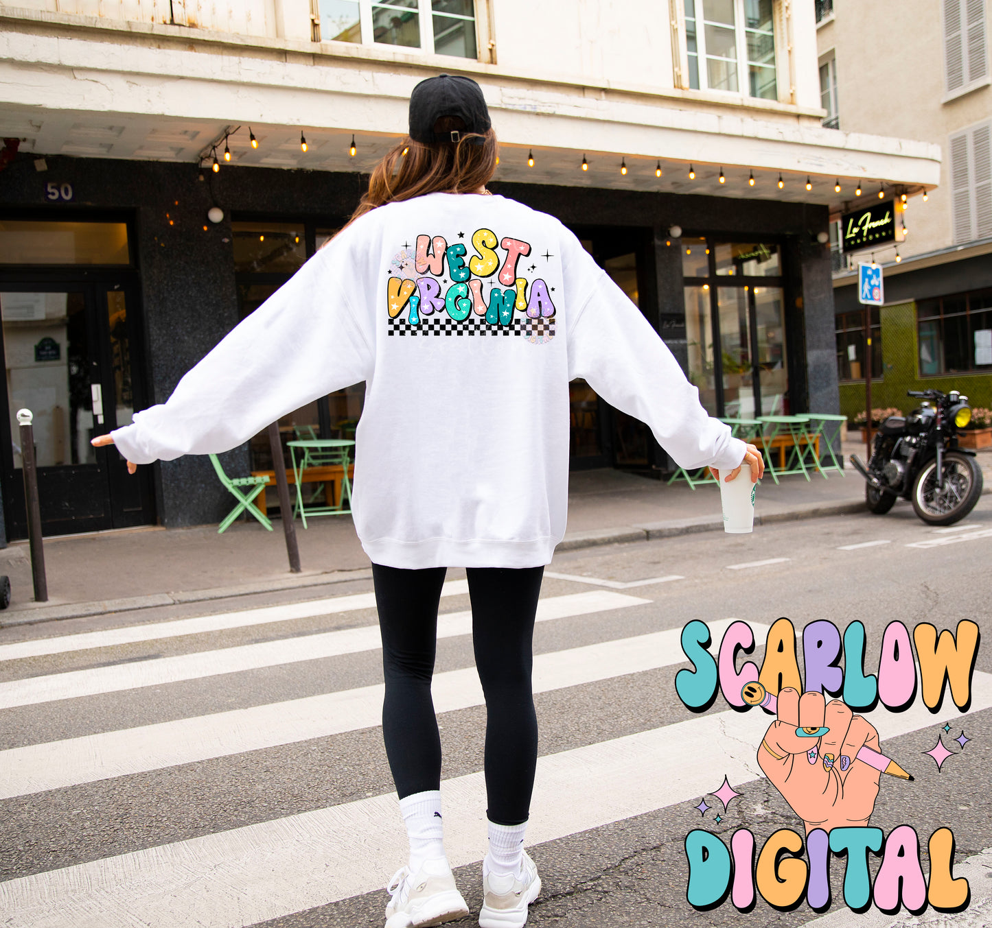 West Virginia PNG Digital Design Download, city png design, colorful png, star png, women png, West Virginia tshirt png, retro png designs