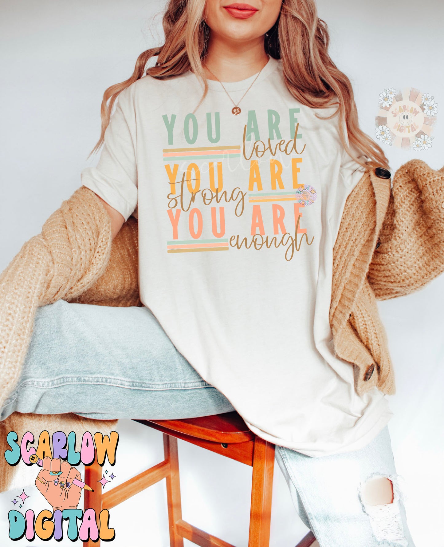 You Are Loved PNG-Inspirational Sublimation Digital Design Download-you are strong png, you are enough png, simple png, motivational png