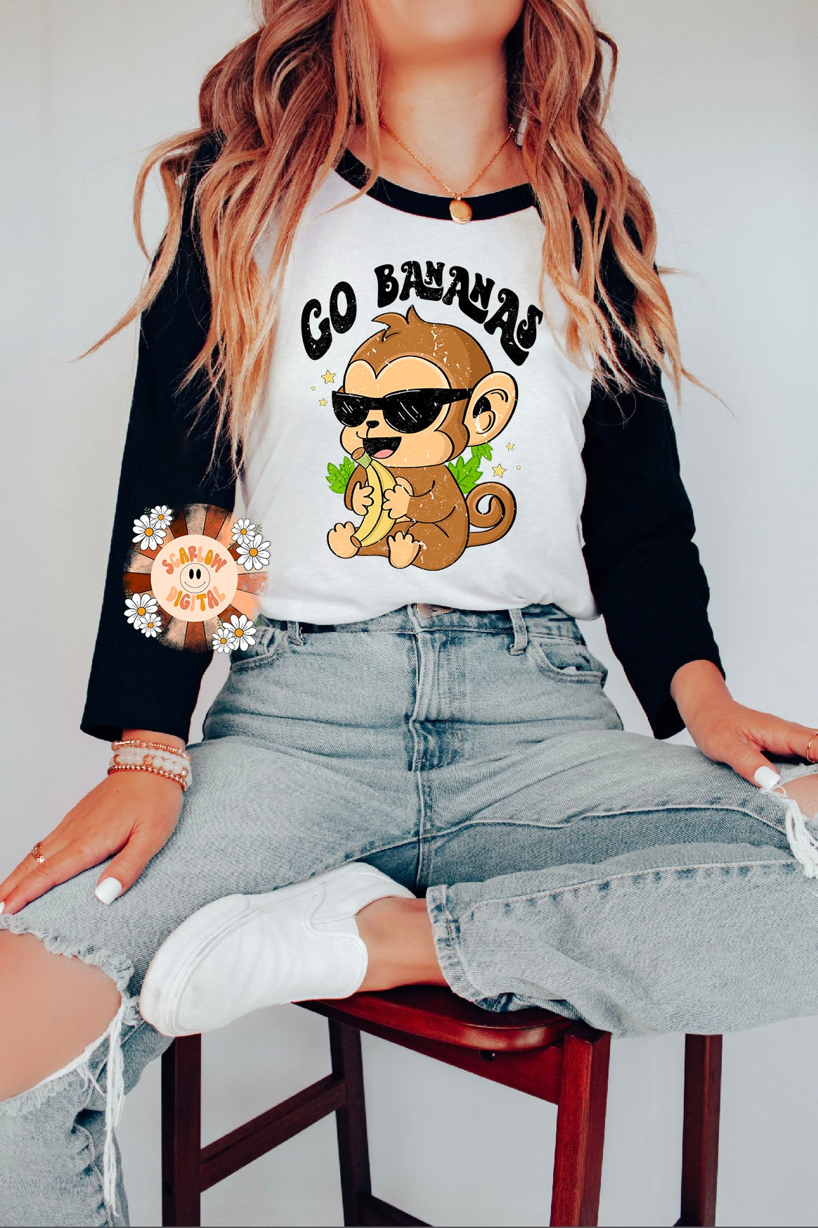 Go Bananas PNG-Monkey Sublimation Digital Design Download-boy png, trendy png, funny png, puns png, zoo png, kids png, boho png, retro png