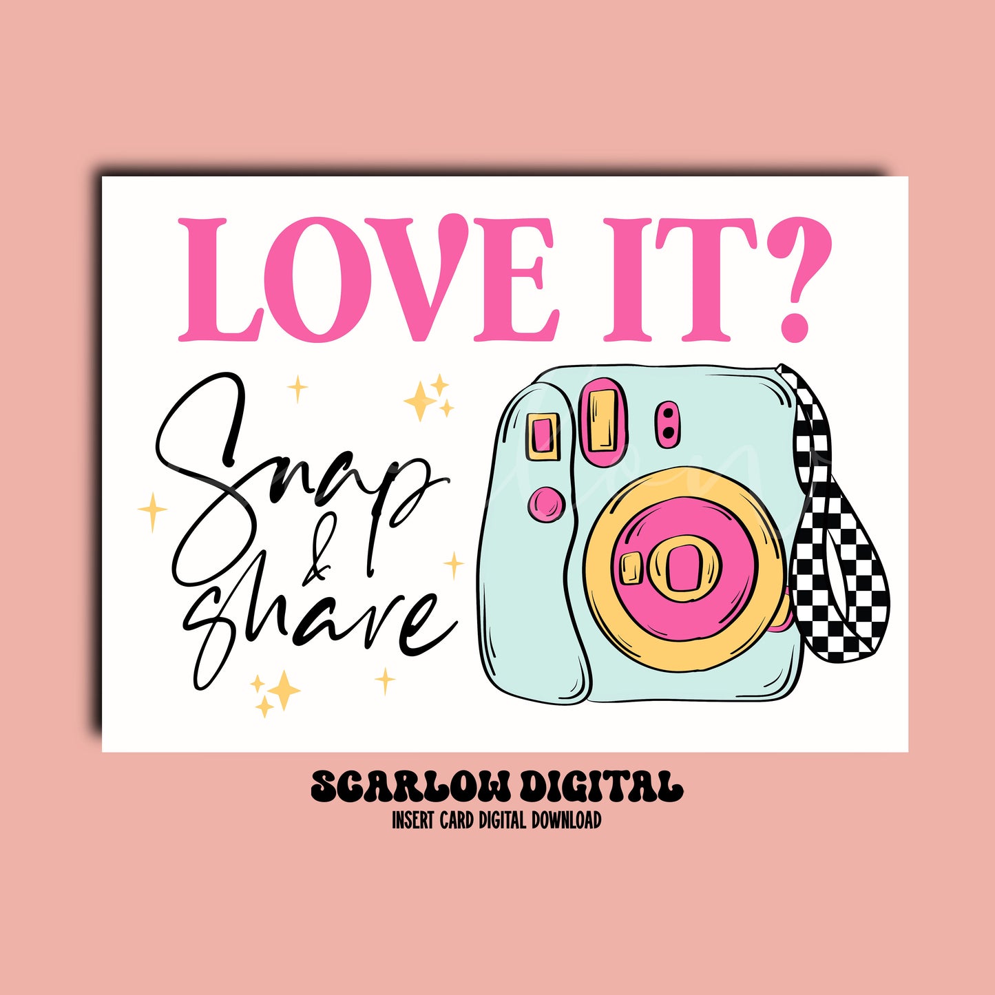 Snap and Share Insert Card Digital Design Download