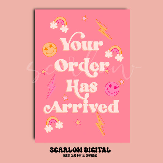 Your Order Has Arrived Insert Card Digital Design Download