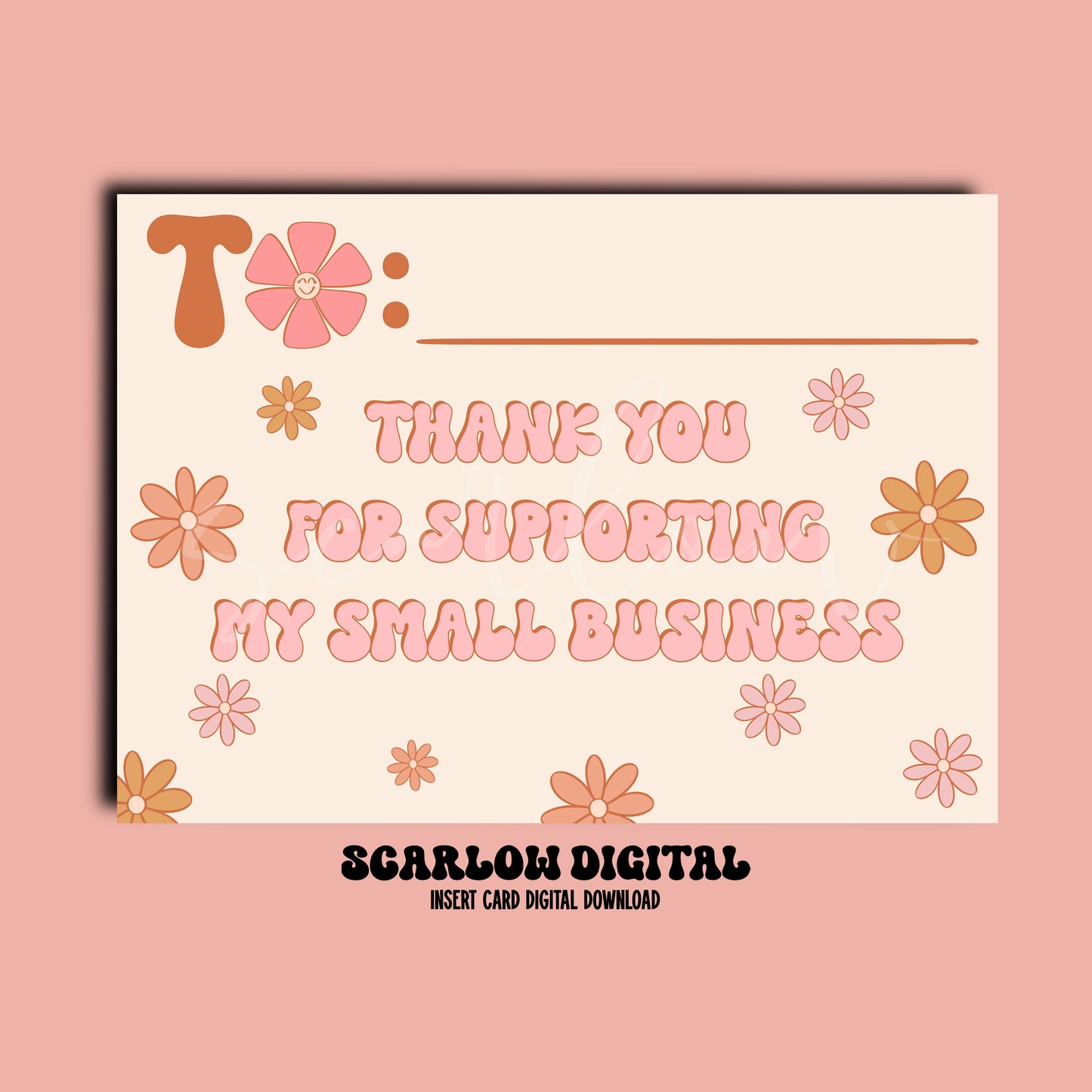 Thank You Insert Card Digital Design Download