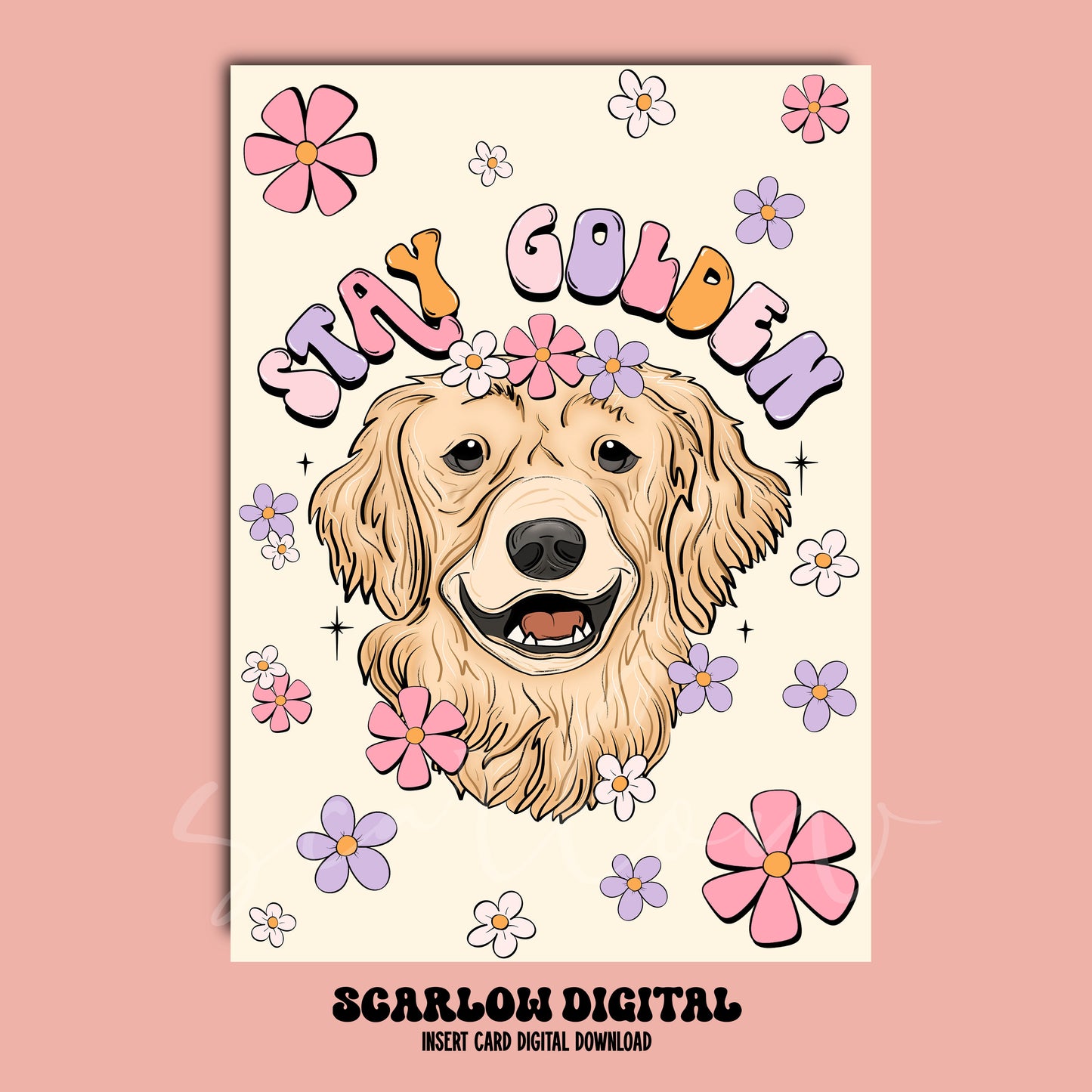 Stay Golden Insert Card Digital Design Download