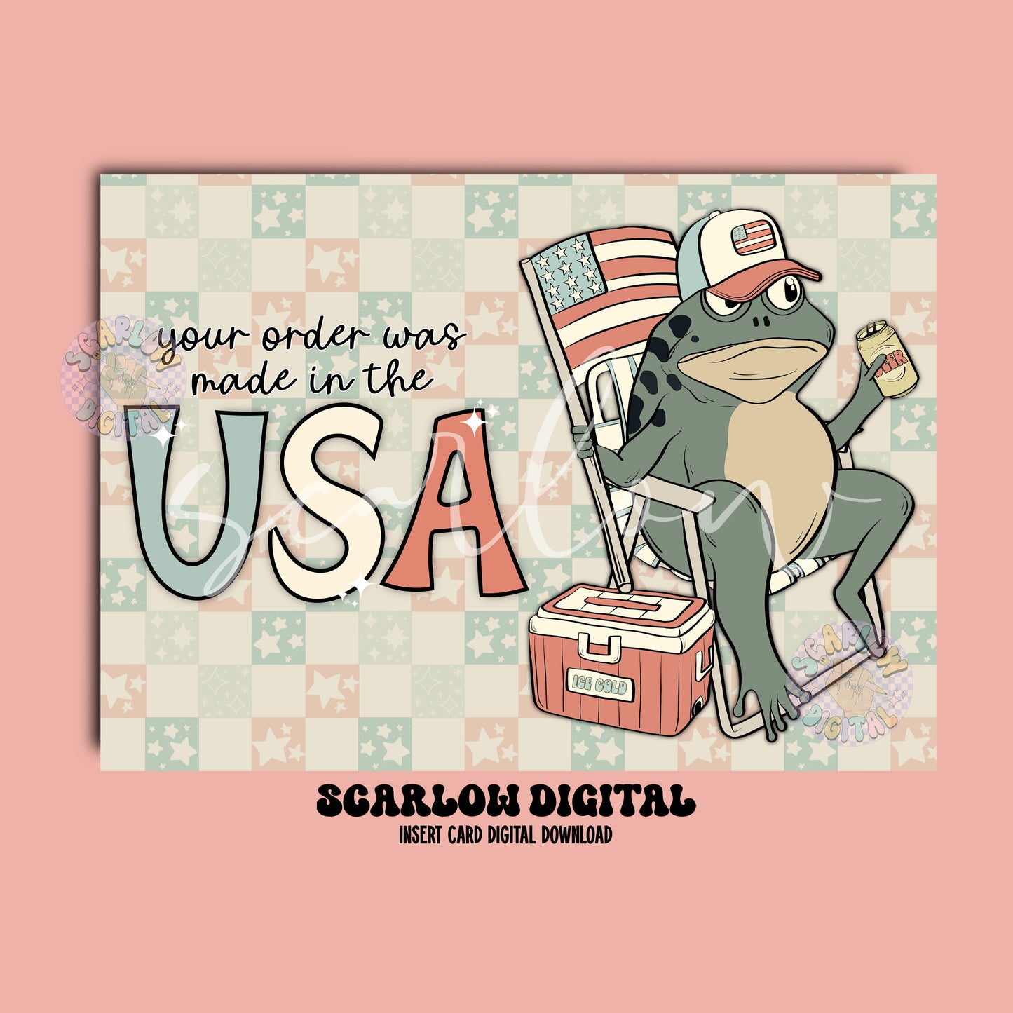Your Order Was Made in the USA Frog Insert Card Digital Design Download