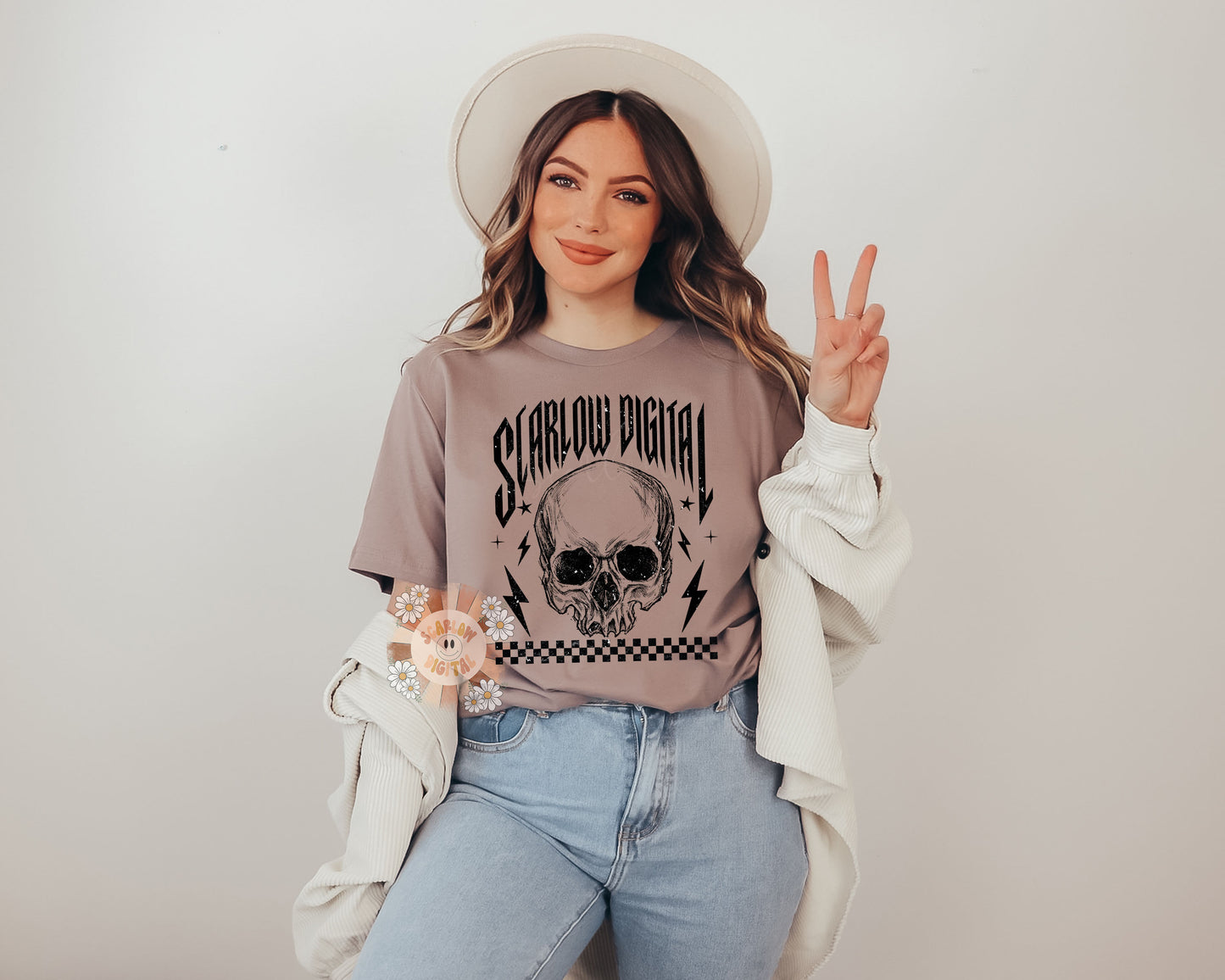 Grunge Scarlow Digital Skull PNG-Scarlow Branded Digital Design Download