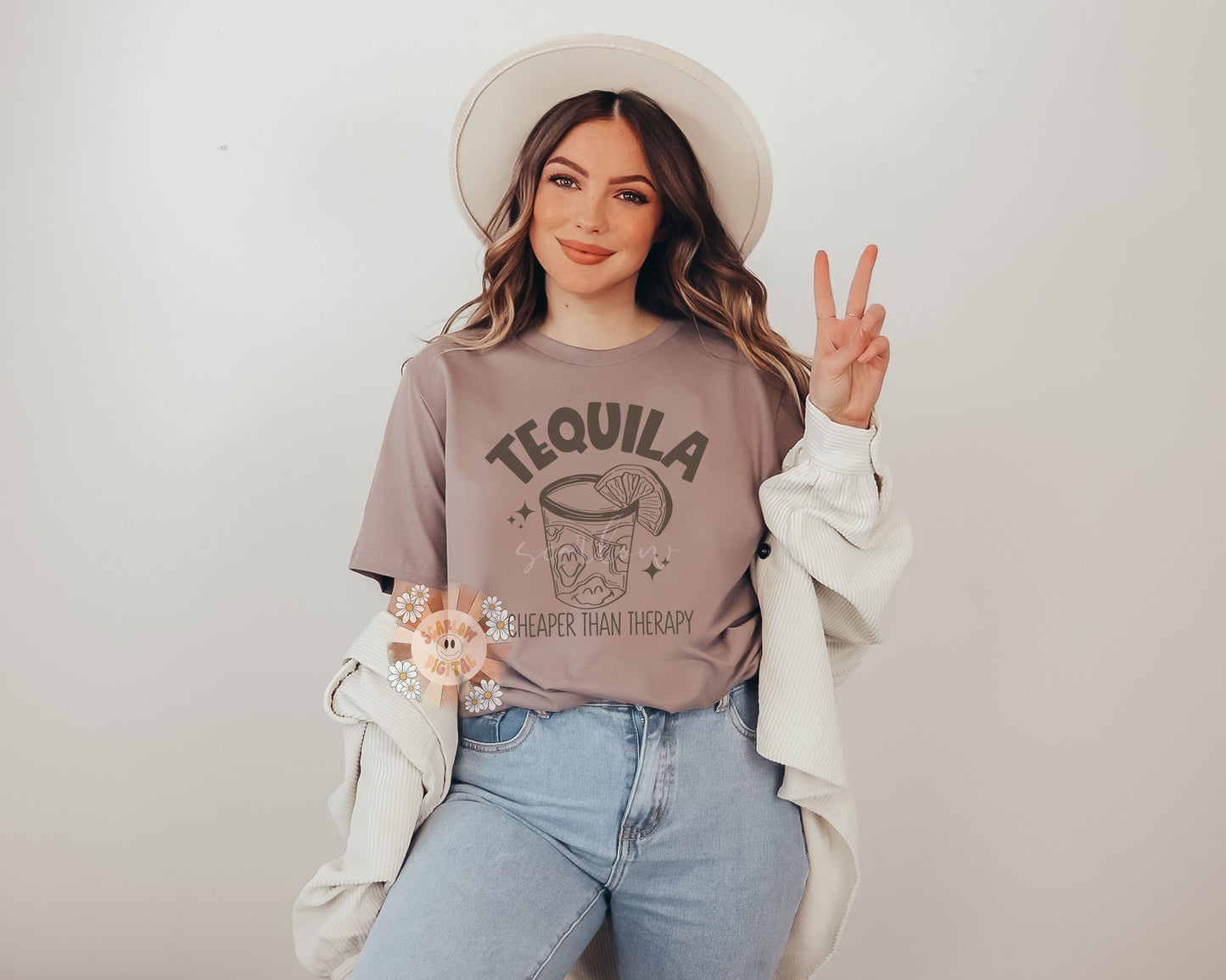 Cheaper Than Therapy SVG-Tequila Cricut Cut File Digital Design Download-drinking svg, agave svg, cinco de mayo svg, summer svg, trippy svg