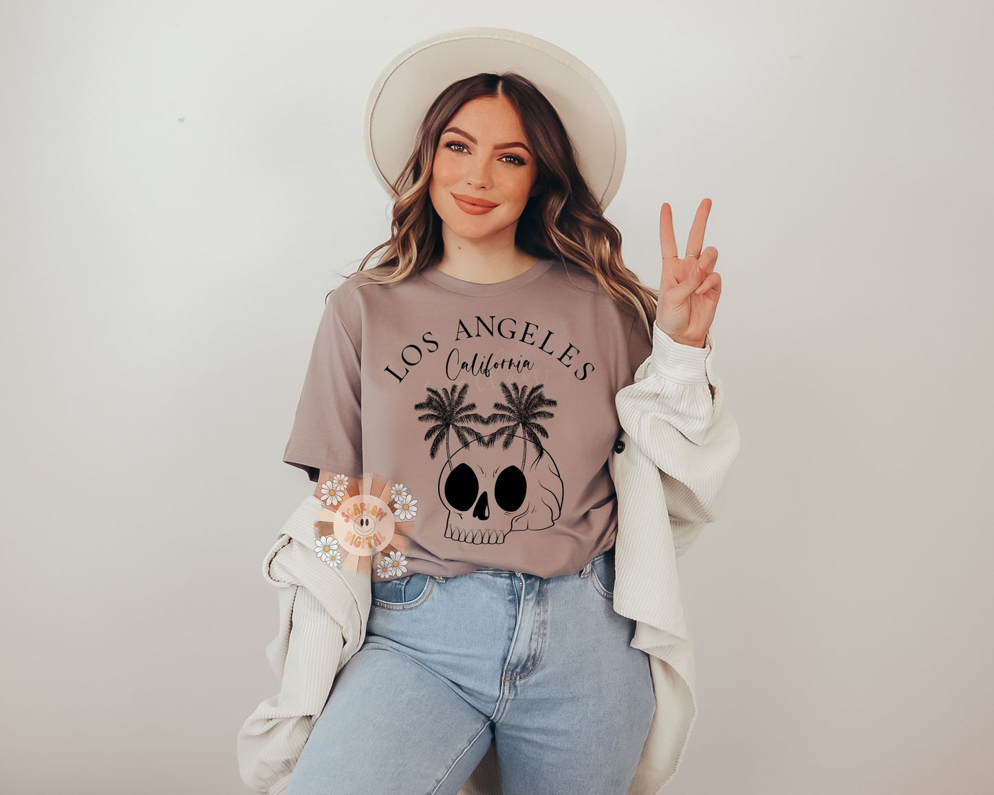 Los Angeles California PNG-Palm Trees Sublimation Digital Design Download-skull png, skeleton png, mens png, png for men, simple png designs