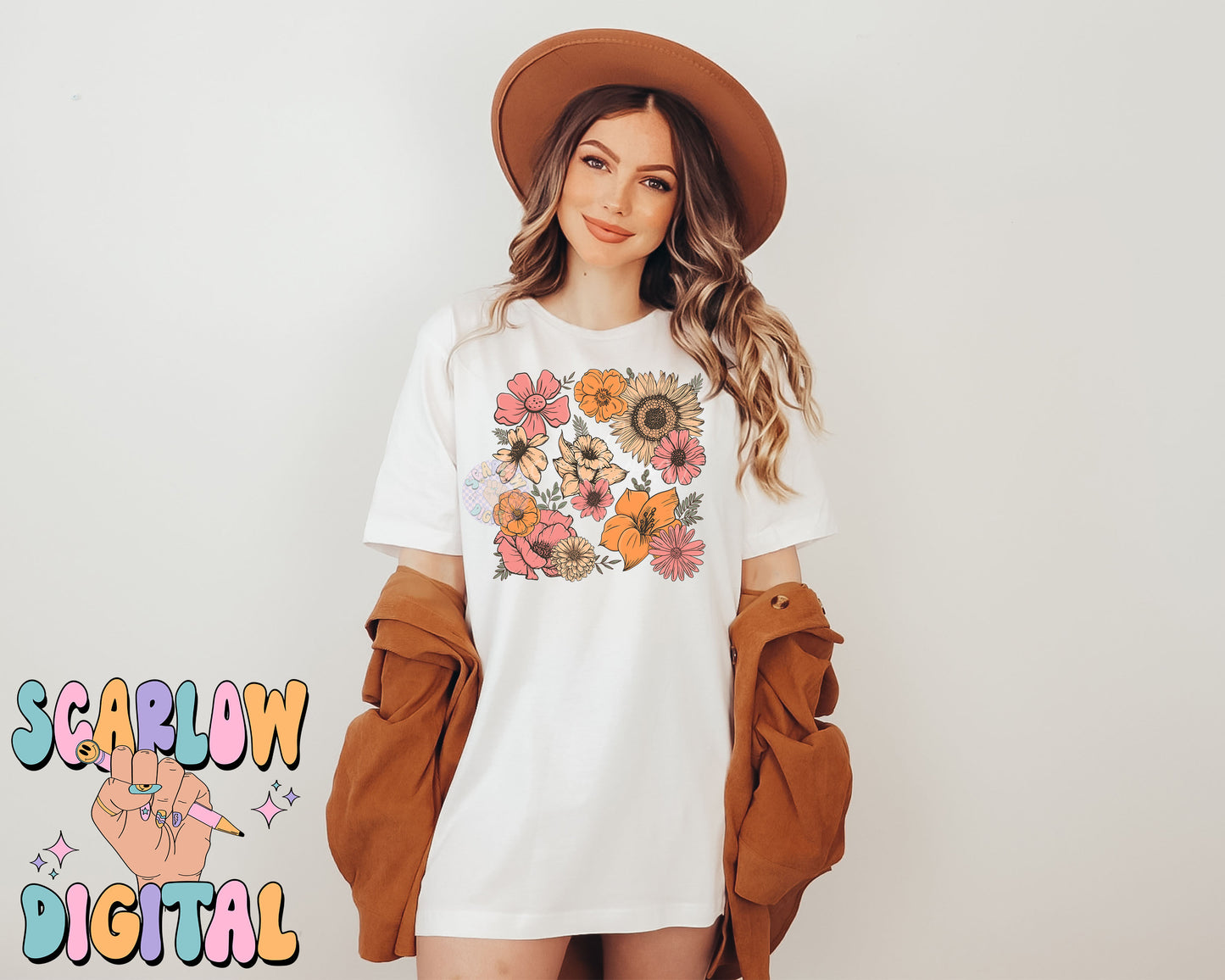 Spring Flowers PNG Sublimation Digital Design Download-floral png, vintage png, pretty png, coquette png, no words png, summer girl png