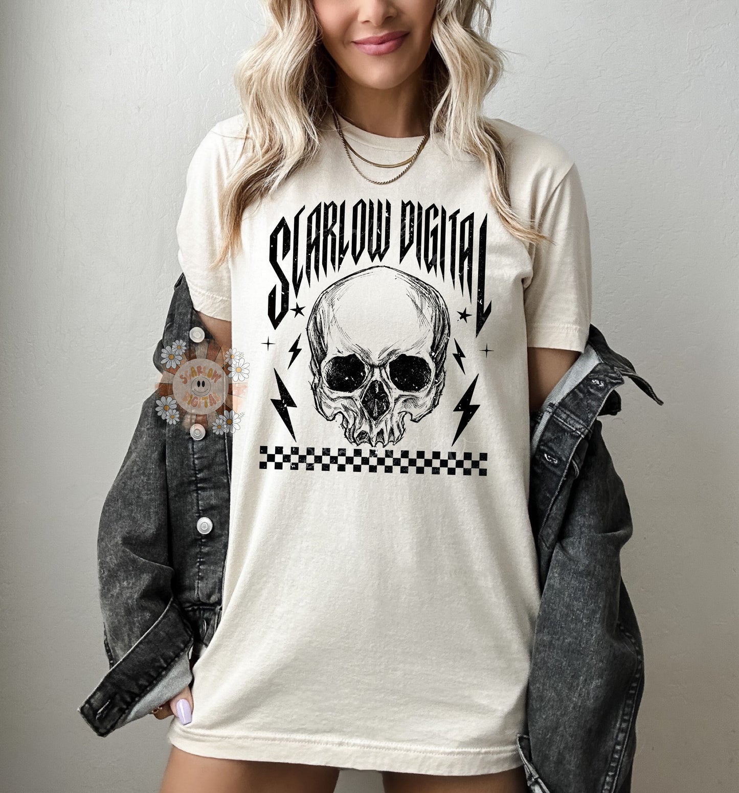 Grunge Scarlow Digital Skull PNG-Scarlow Branded Digital Design Download