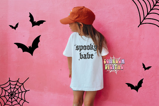 Spooky Babe SVG Cricut Cut File Digital Design Download, spooky season svg, spooky girl svg, little girl svg, halloween svg, fall svg design