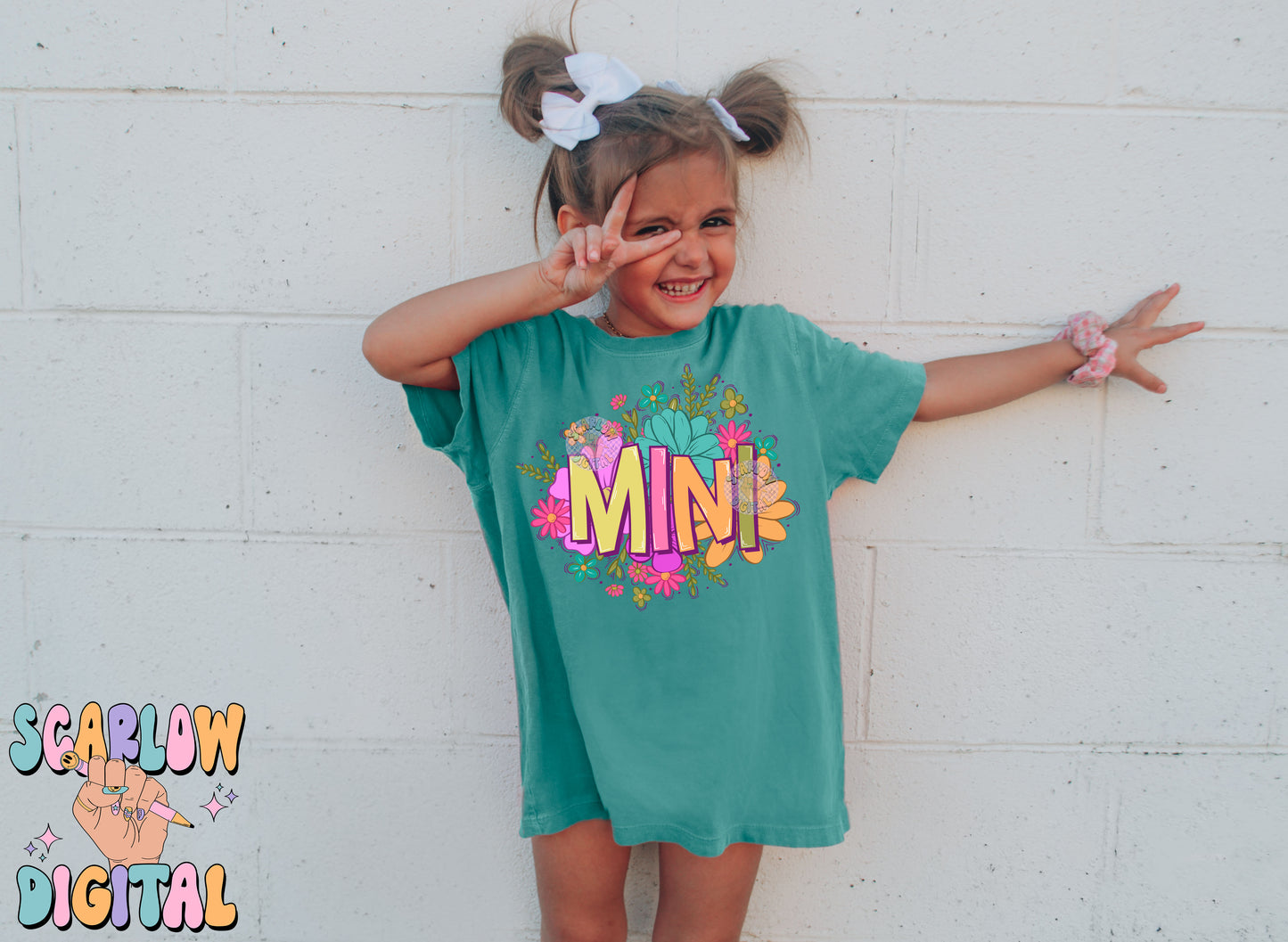 Floral Mini PNG-Flowers Sublimation Digital Design Download-png for kids, mama mini png, girl png, flower mini png, summer girl png
