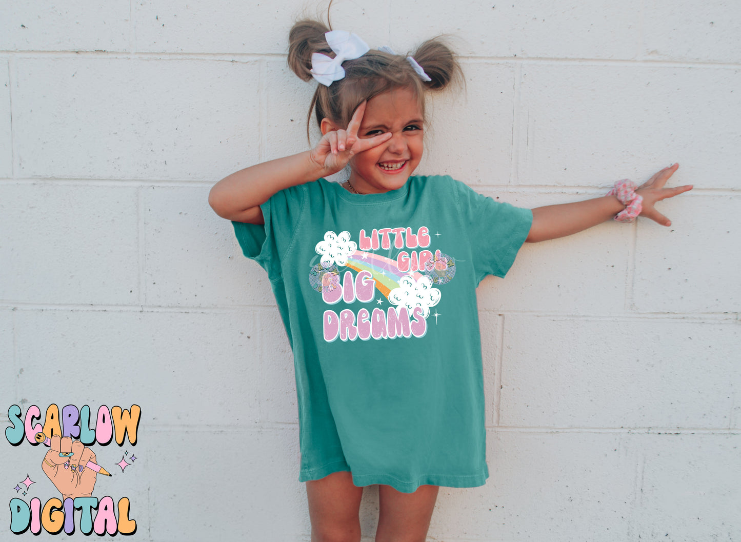 Little Girl Big Dreams PNG Digital Design