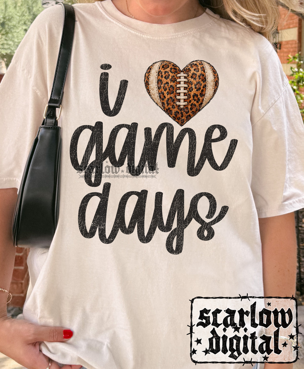 I Love Game Days Football PNG Digital Design