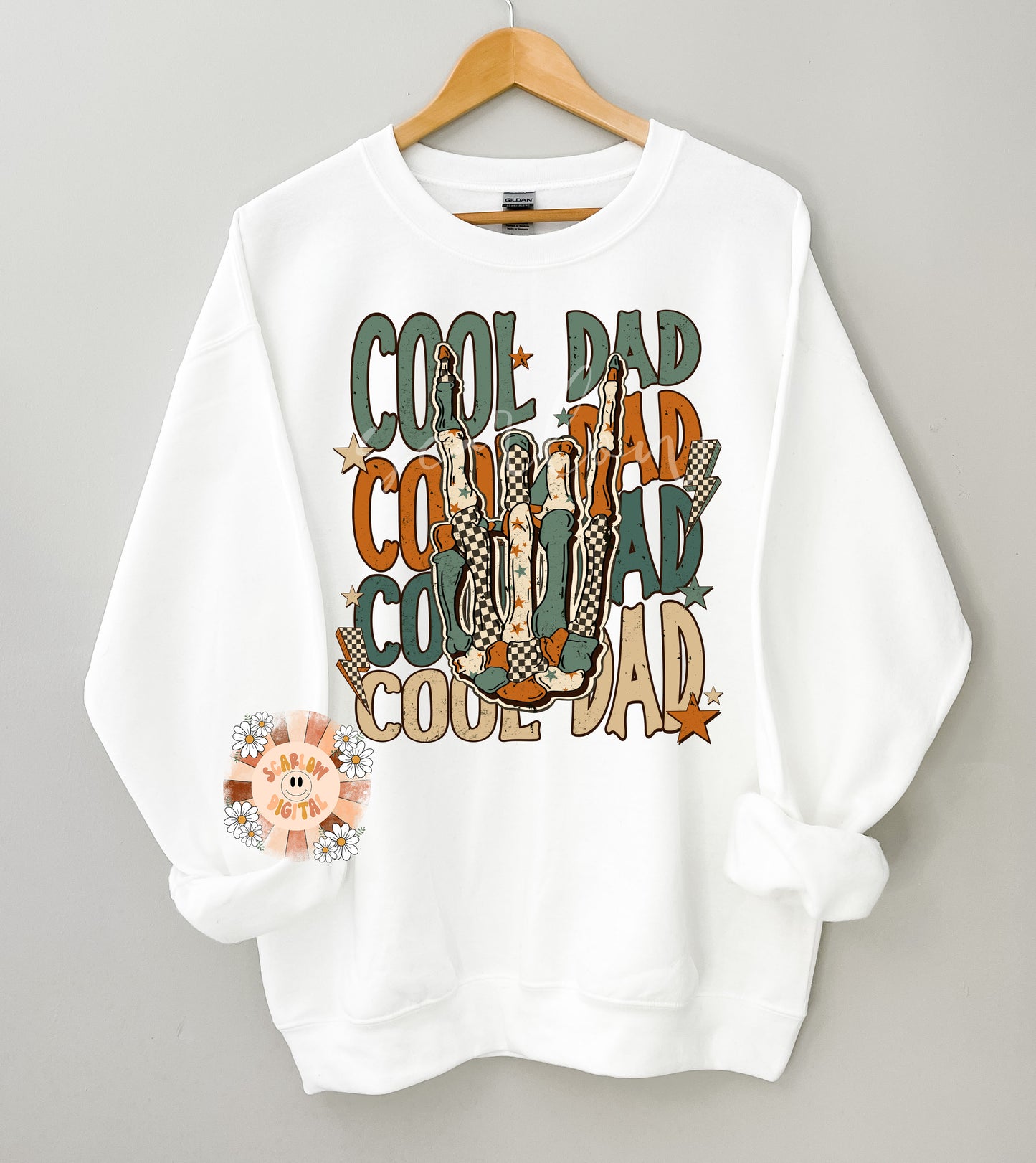 Cool Dad PNG-Rocker Sublimation Digital Design Download-dad png, png for dads, edgy png, grunge png, skeleton png, vintage png, retro png