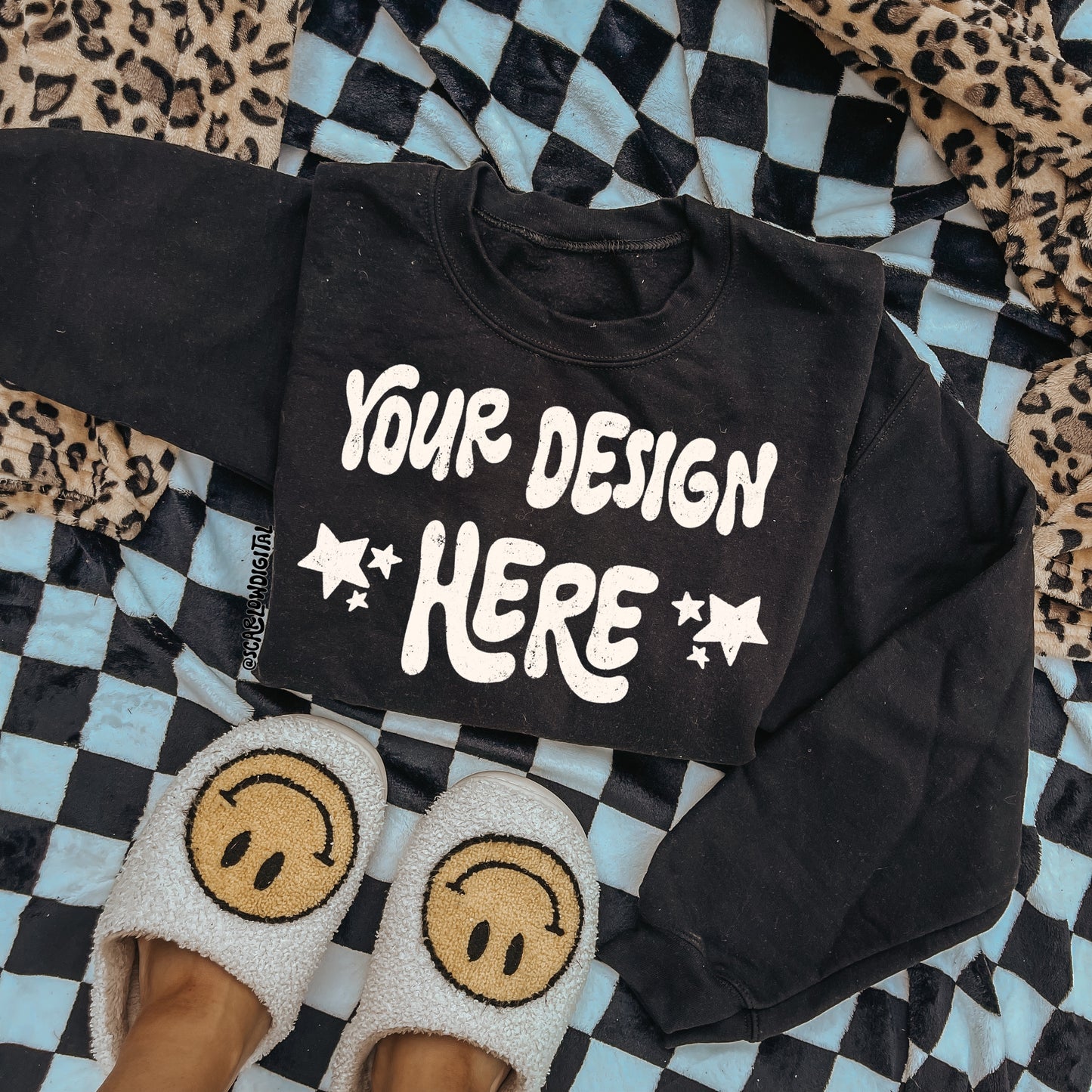 Gildan Black Sweatshirt Mockup