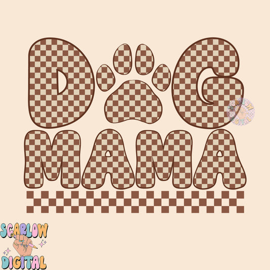 Dog Mama PNG Sublimation Digital Design Download-pet mom tshirt designs, png for mom, mama png design, checkered png, fur mom png designs