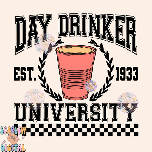 Day Drinker University PNG Digital Design Download, funny sublimation designs, alcohol png, men's png designs, png for men, adult png files