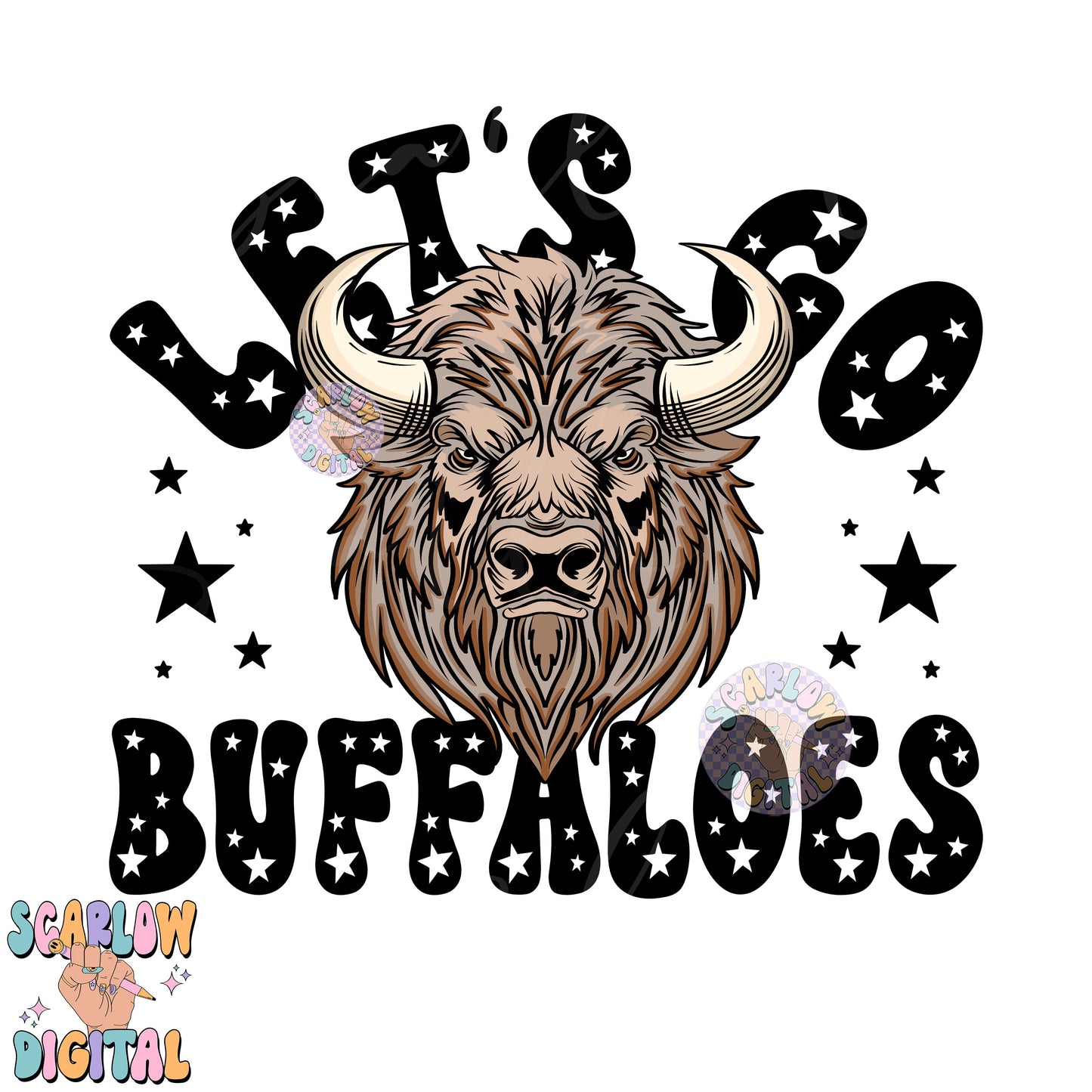 Buffaloes PNG Digital Design Download, sports mascot png, football png, baseball png, retro png, trendy png, sports shirt design, school png