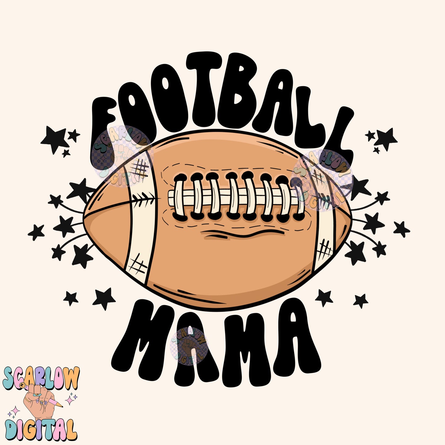 Football Mama PNG Digital Design