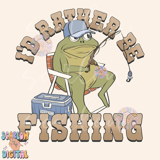 Rather Be Fishing PNG Digital Design