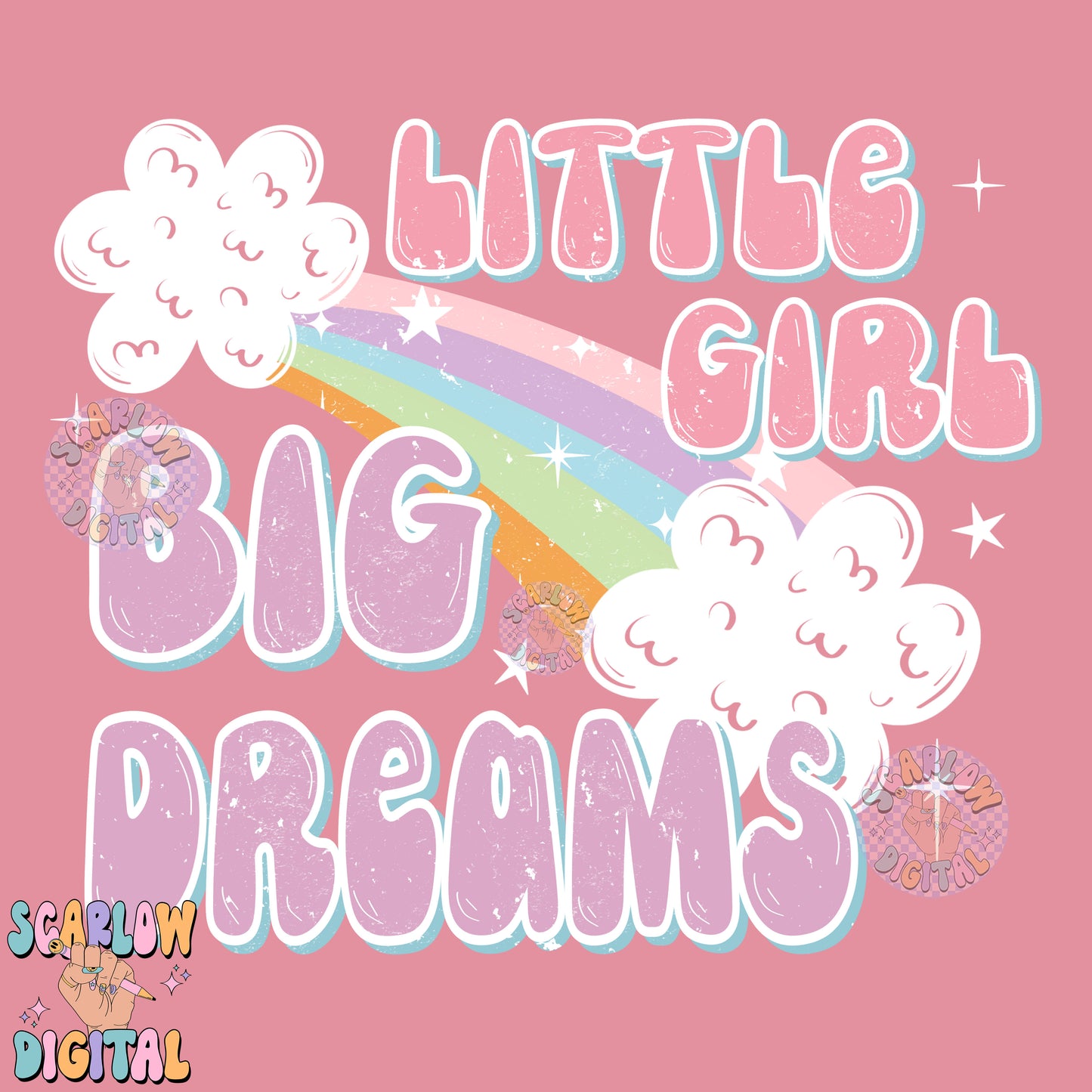 Little Girl Big Dreams PNG Digital Design