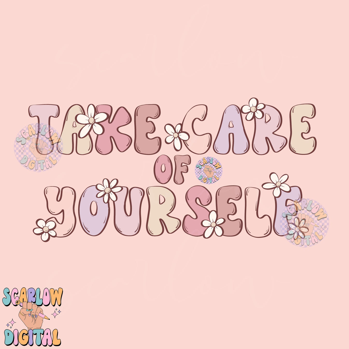 Take Care of Yourself Front and Back PNG Bundle Digital Design