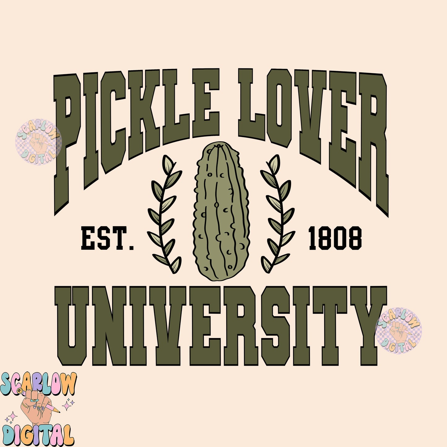 Pickle Lover University PNG Digital Design