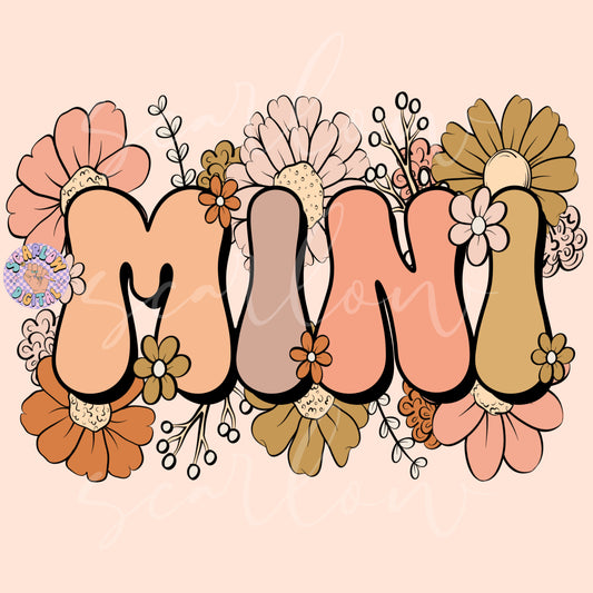 Floral Mini PNG Sublimation Digital Design Download, flowers png, png for kids, mini png design, trendy mini png, fall girly png designs