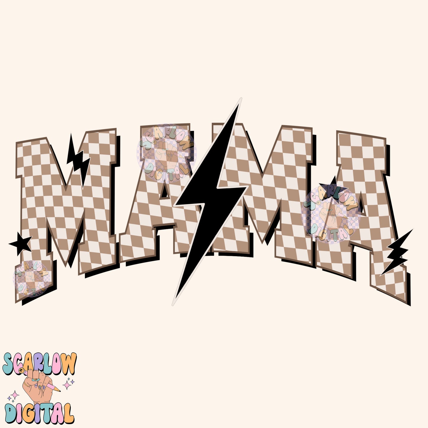 Checkered Mama PNG Digital Design