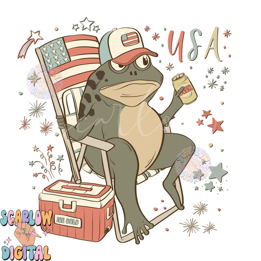 USA Frog PNG Digital Design