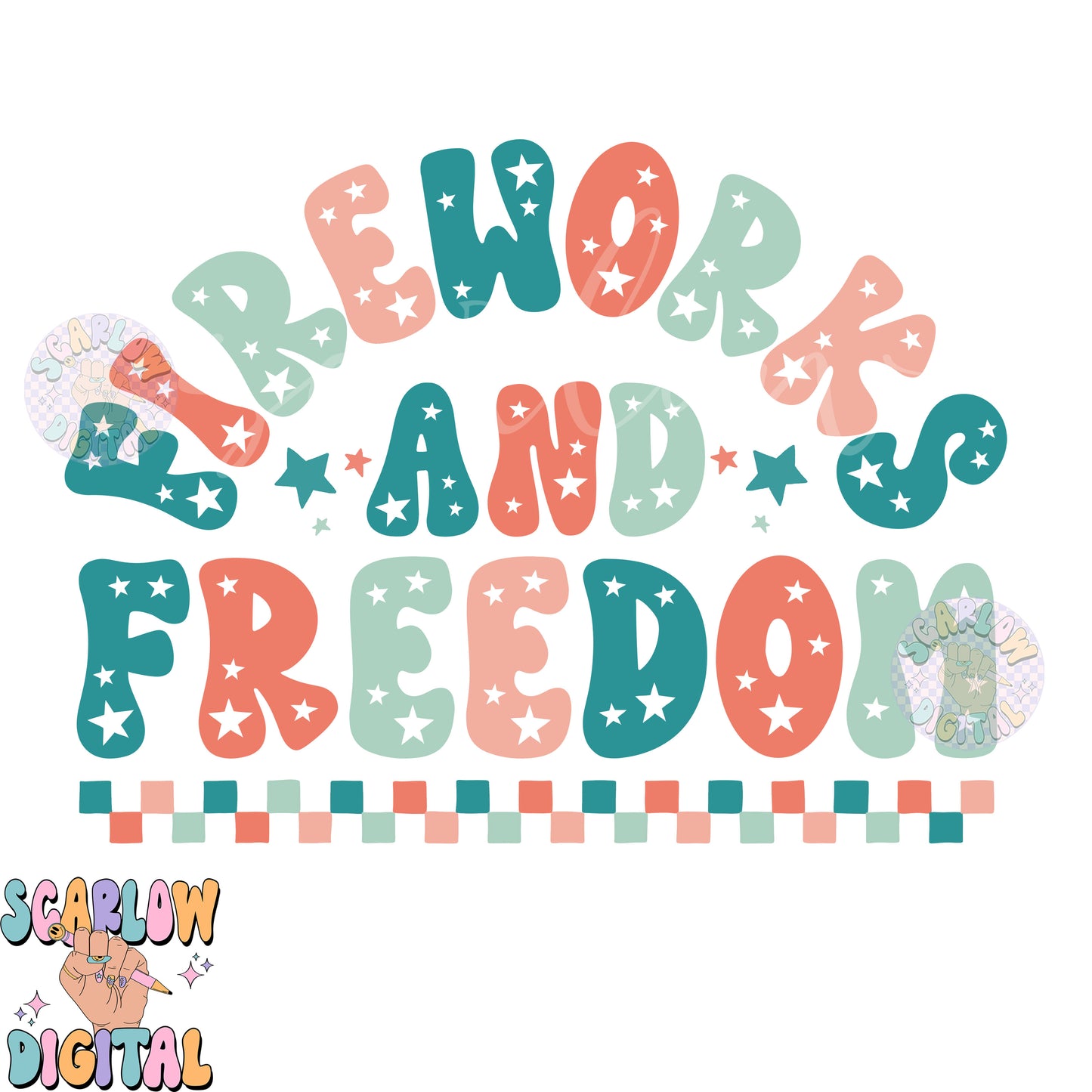 Fireworks and Freedom PNG-Fourth of July Sublimation Digital Design Download-patriotic png, stars png, red white blue png, USA png designs