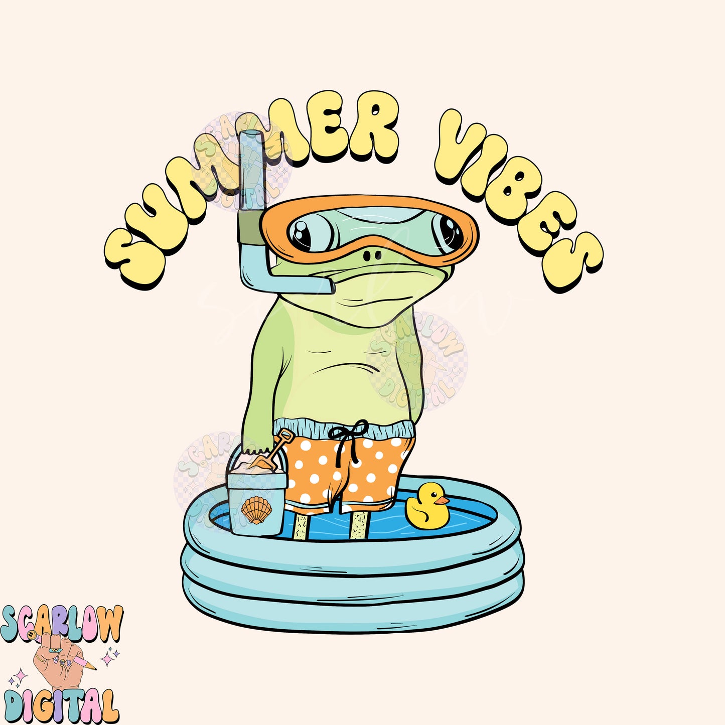 Summer Vibes PNG-Funny Frog Sublimation Digital Design Download-trendy png, boy png designs, summer png prints, swimming png, beach png