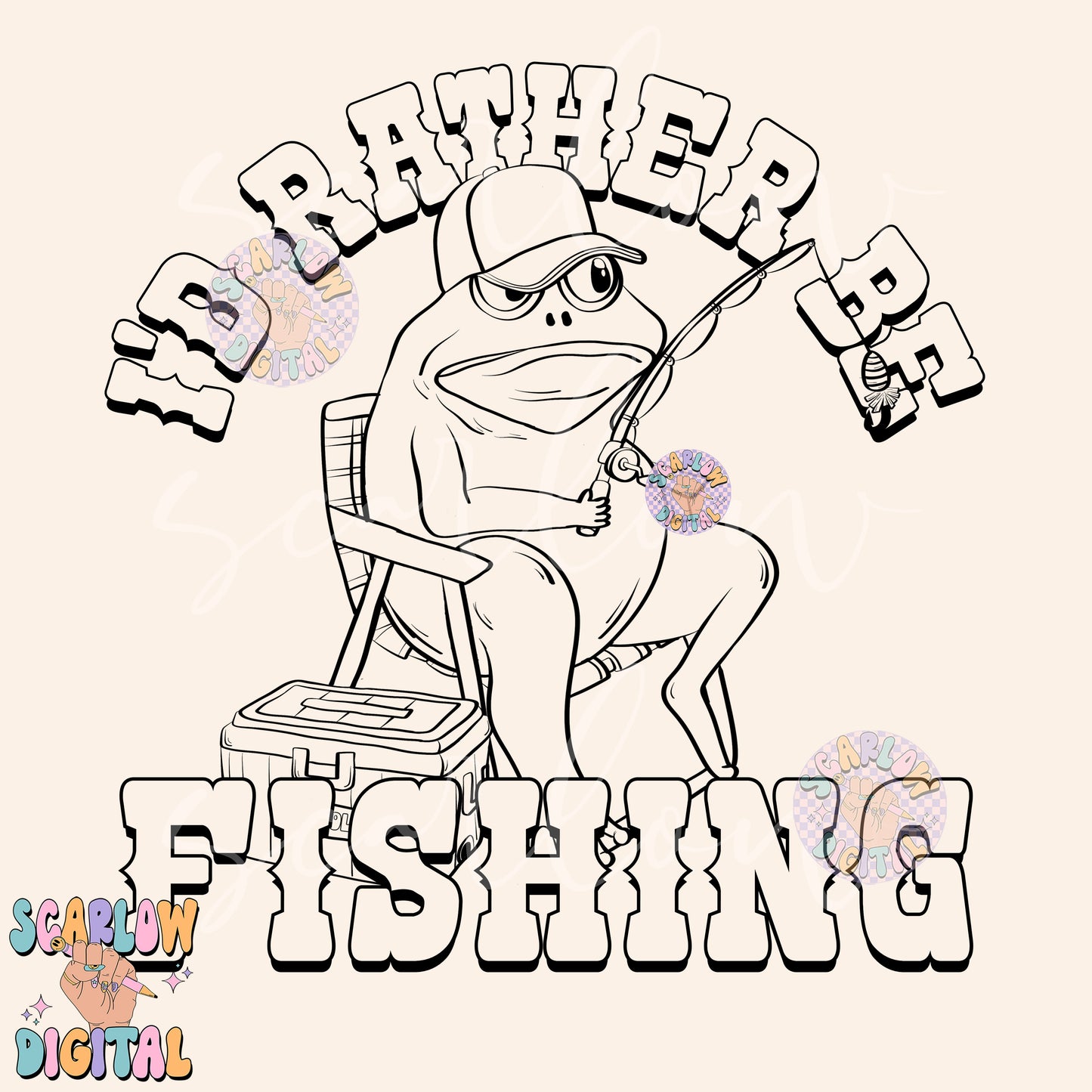 Rather Be Fishing PNG Digital Design