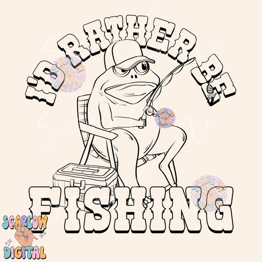 Rather Be Fishing PNG Digital Design