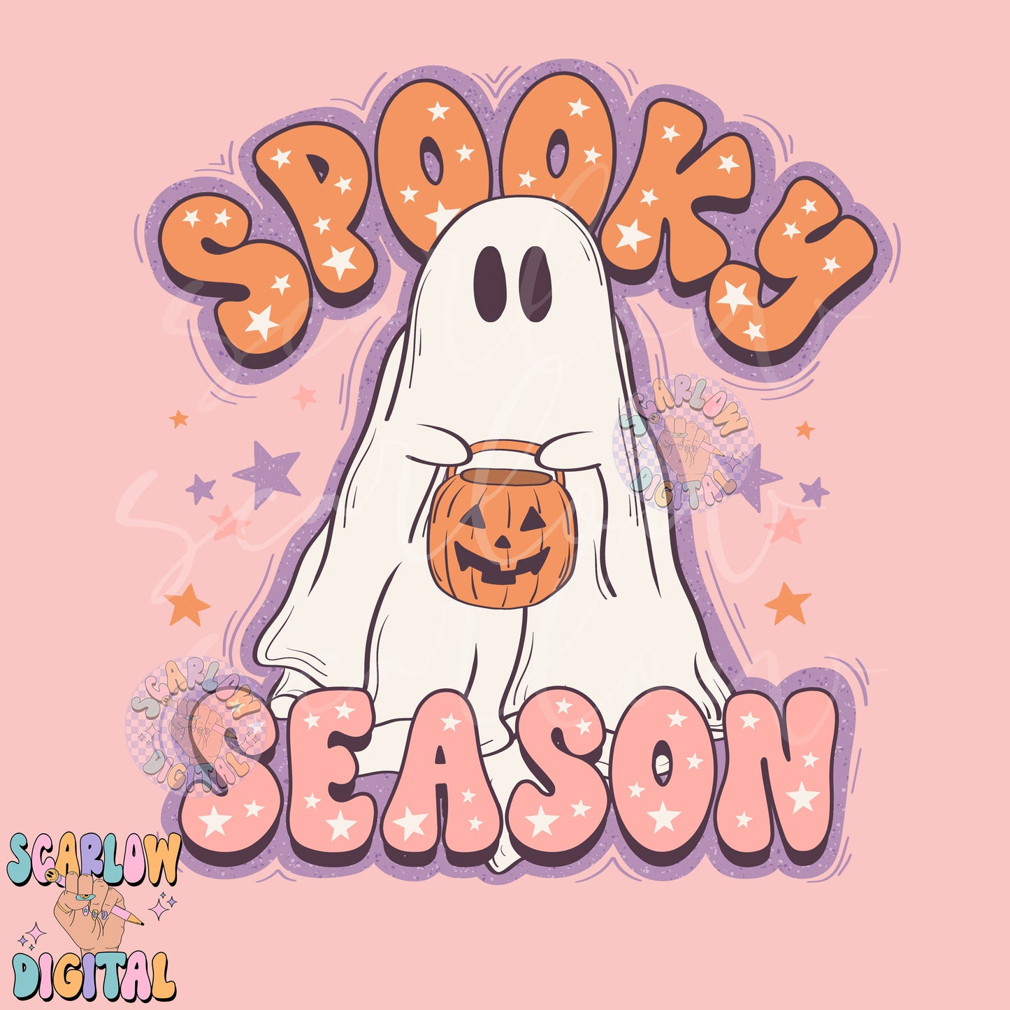 Spooky Season PNG Digital Design Download, cute ghost png, pumpkin png, fall png, halloween png, kids halloween png, trendy halloween png