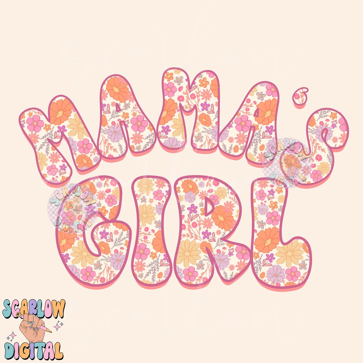 Floral Mama's Girl PNG Digital Design