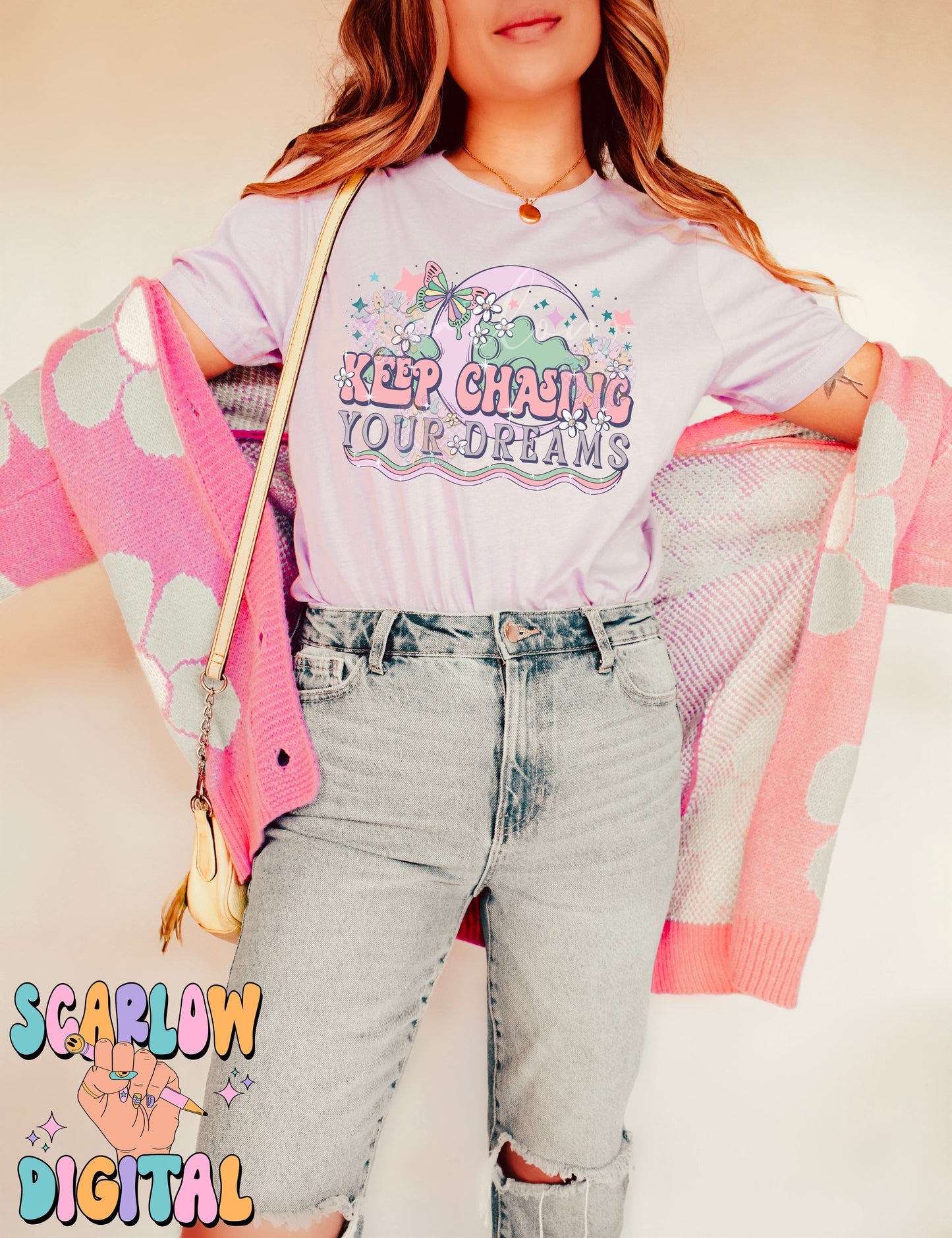 Keep Chasing Your Dreams PNG-Celestial Sublimation Digital Design Download-stars png, dreamy png, moon and stars png, trendy png designs