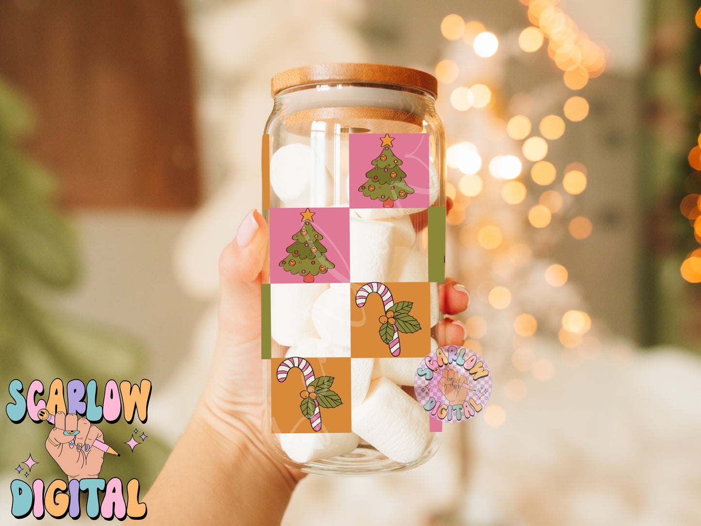 Christmas Can Glass Wrap PNG Digital Design Download, candy cane can glass wrap png, christmas designs, christmas cup wrap png design