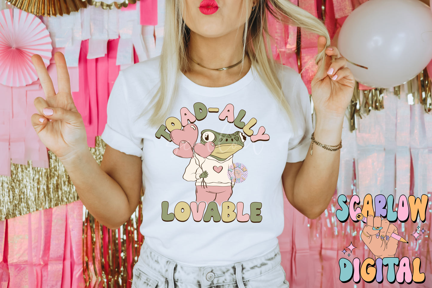 Toad-Ally Lovable PNG-Valentine's Day Sublimation Digital Design Download-funny valentine's day png, kids valentine's day png designs