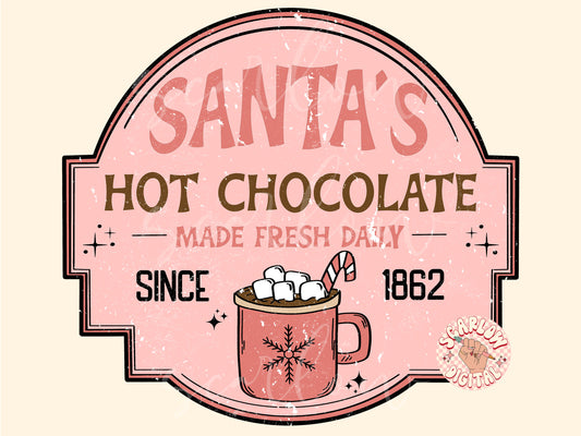 Santa's Hot Chocolate PNG Digital Design
