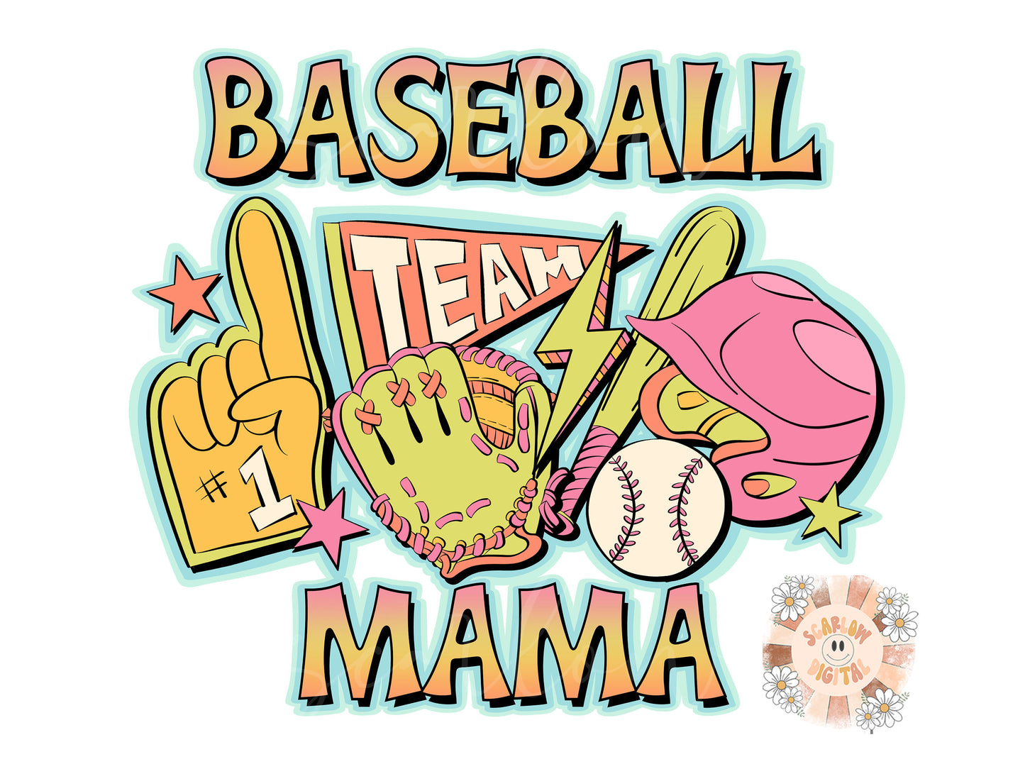Baseball Mama PNG-Retro Sublimation Digital Design Download-preppy mom png, trendy png,  baseball png, mom png, png for mom, mom sublimation