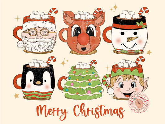 Merry Christmas PNG-Coffee Mugs Sublimation Digital Design Download-santa claus png, reindeer png, snowman png, penguin png, elf png