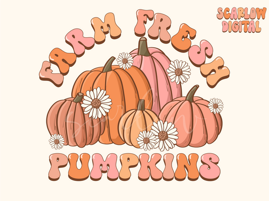 Farm Fresh Pumpkins PNG Digital Design