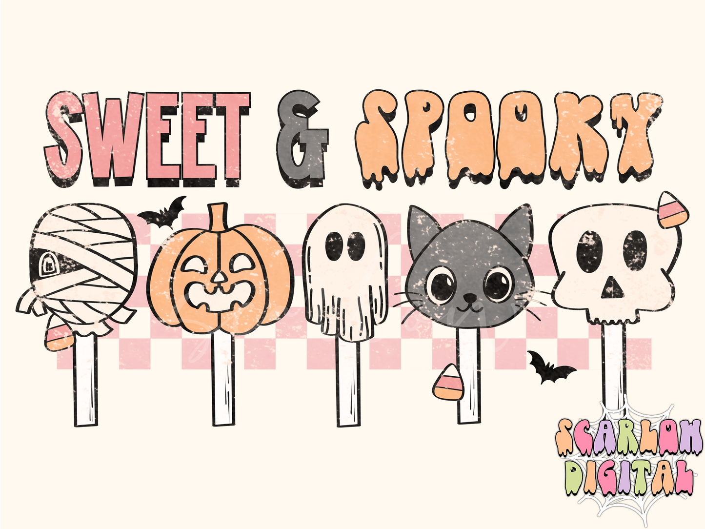 Sweet and Spooky PNG-Halloween Sublimation Digital Design Download-kids halloween png, ghost suckers png, pumpkin png, mummy png, skull png